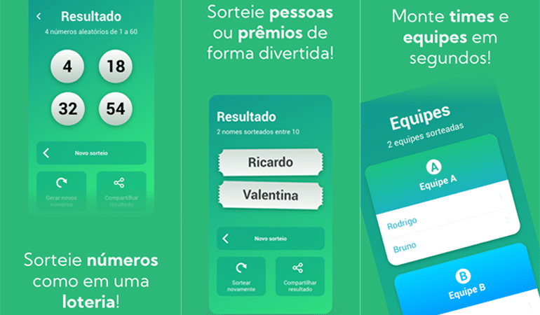 apps de sorteio