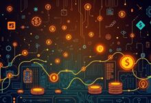 Capa ilustrando fintechs revolucionando o mercado financeiro, com elementos de tecnologia e inovação