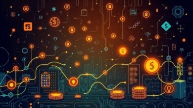 Capa ilustrando fintechs revolucionando o mercado financeiro, com elementos de tecnologia e inovação